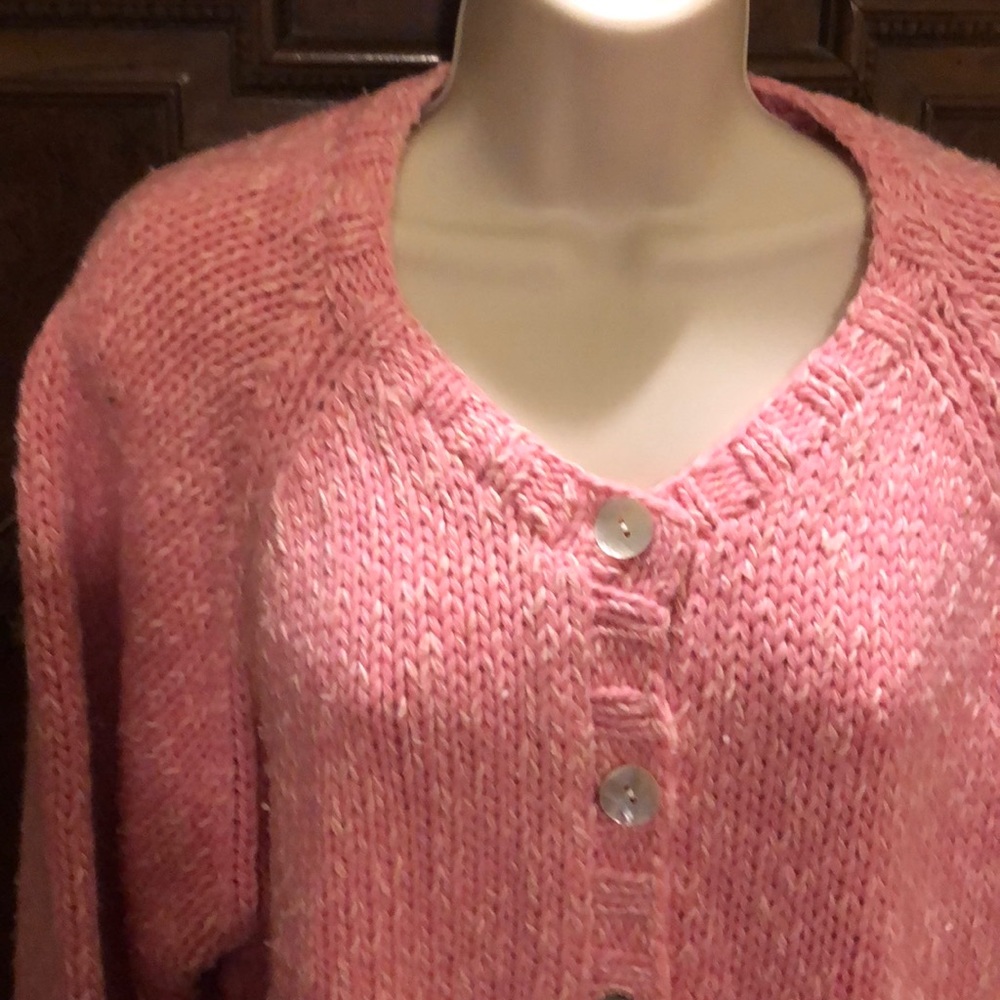 Talbots Button Cardigan Pink 1X